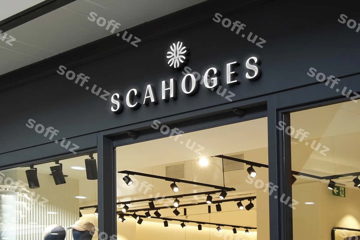 Logo maketi zamonaviy 3D do'kon belgisi | Logo mockup modern 3d store sign 1