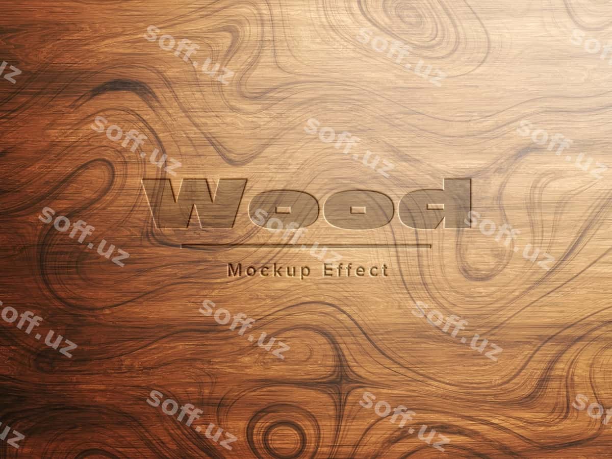 Logo mockup yog'och orqa fonda | Logo mockup wood background 1