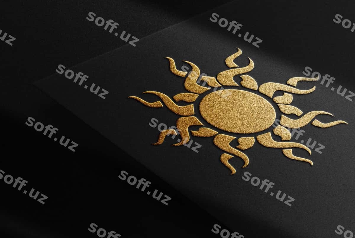 Nishonli oltin chilishgan qogʻoz namunasi | Luxury gold embossed paper mockup 1