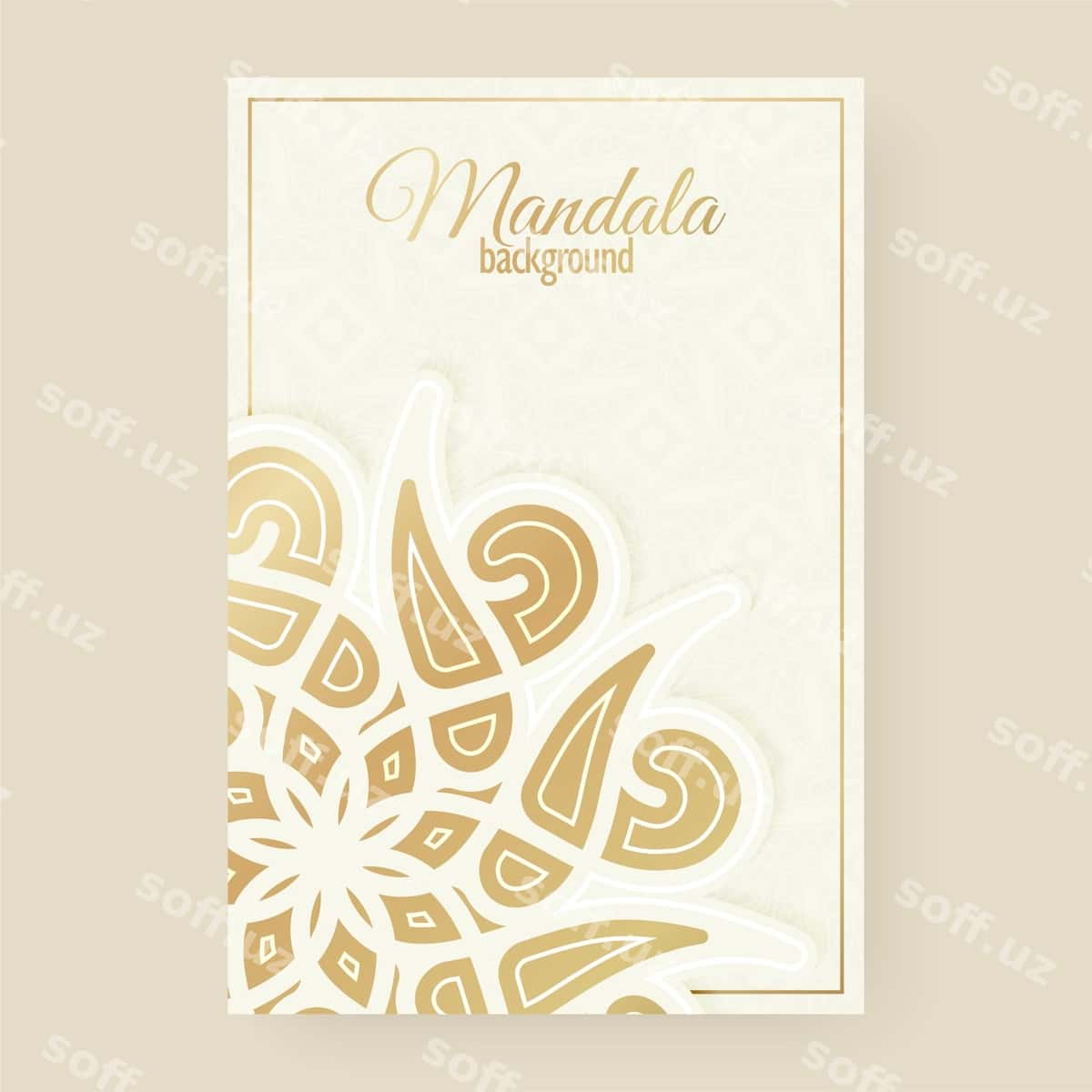 Hasharot mandala uslubidagi tabrik kartasi | Luxury mandala style greeting card 1