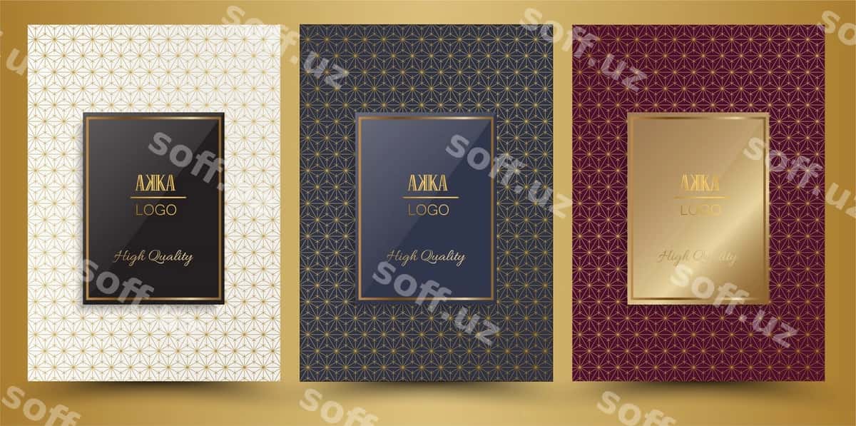 Hashm paket menyu qoplami shaklli | Luxury package menu cover geometric 1