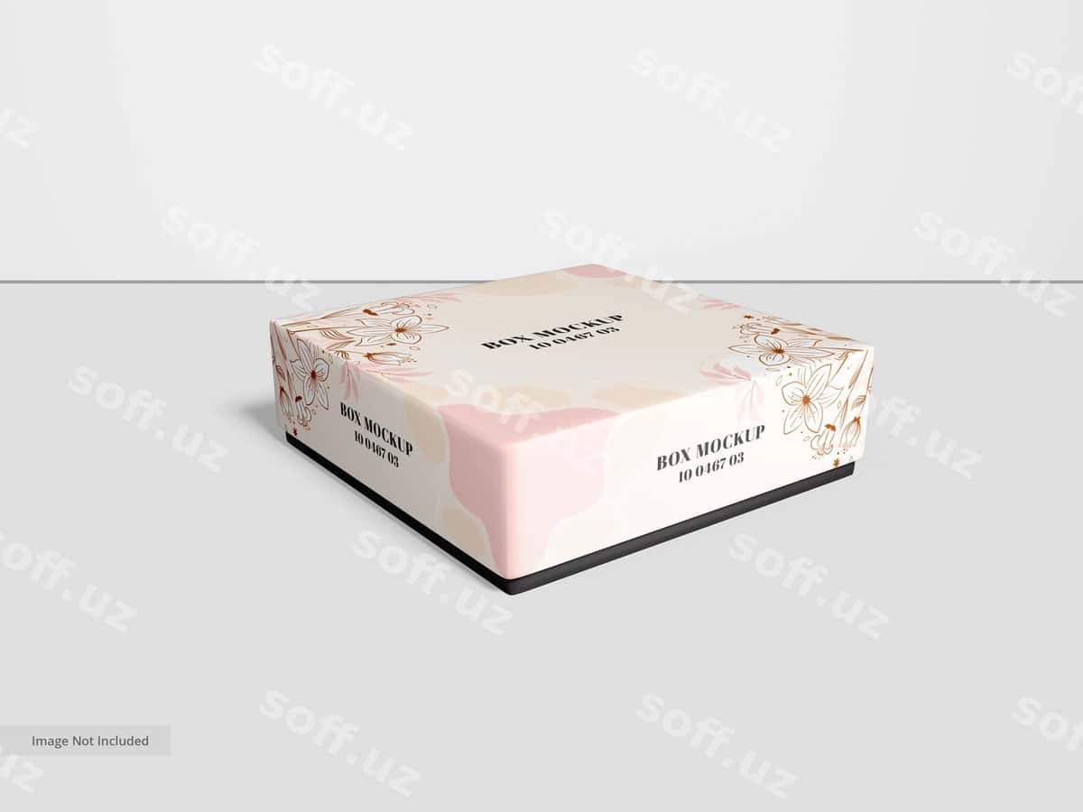 Hashamatli qog'oz sovg'a qutisi brendingi maketi | Luxury paper gift box branding mockup 1