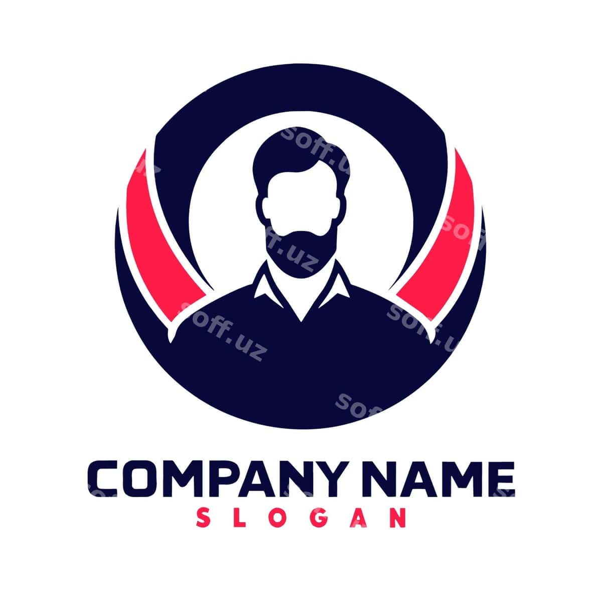 Kompaniya nomi yozilgan ko‘k doira | Man blue circle that says company name 1