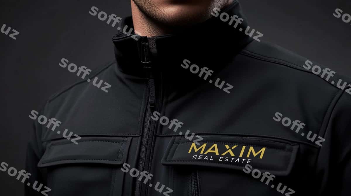 Man jaket ish kiyimi qora namuna | Man jacket workwear black mockup 1