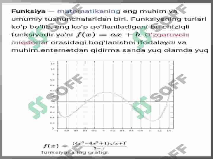 Mavzu: Matematik analiziga kirish.  Funksiya haqida tushuncha. Ketma-ketlik va funksiya limiti. Uzluksizlik. 3