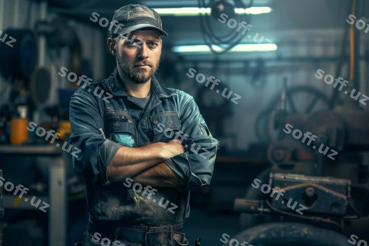Mexanik mashina portreti generativ AI | Mechanic car portrait generative ai 1
