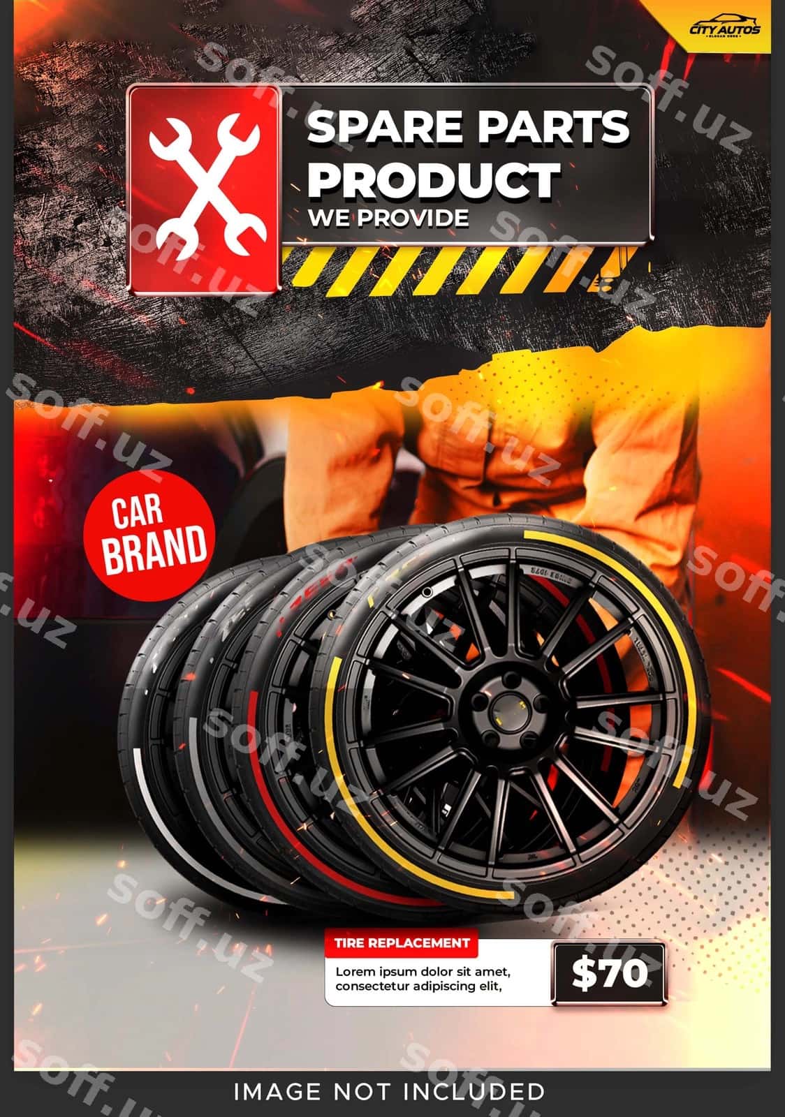 Mexanik ta'mirlash xonasi mahsulot taklifi flyeri | Mechanic repair shop product offer flyer 1