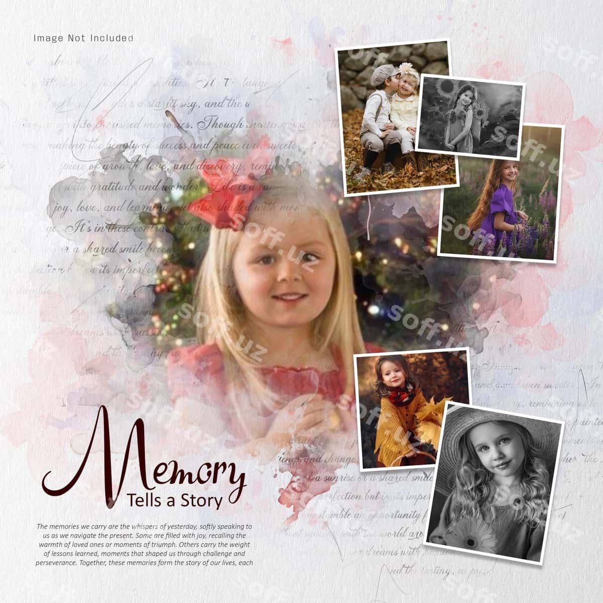 Hotira foto kolaj namunasi | Memory photo collage mockup 1