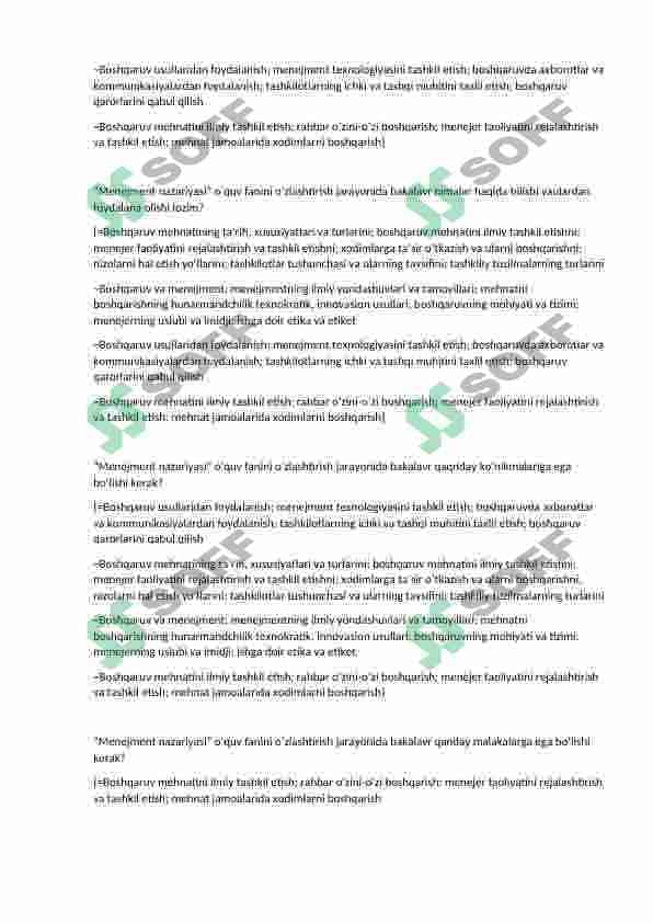 Menejment fanidan testlar 4