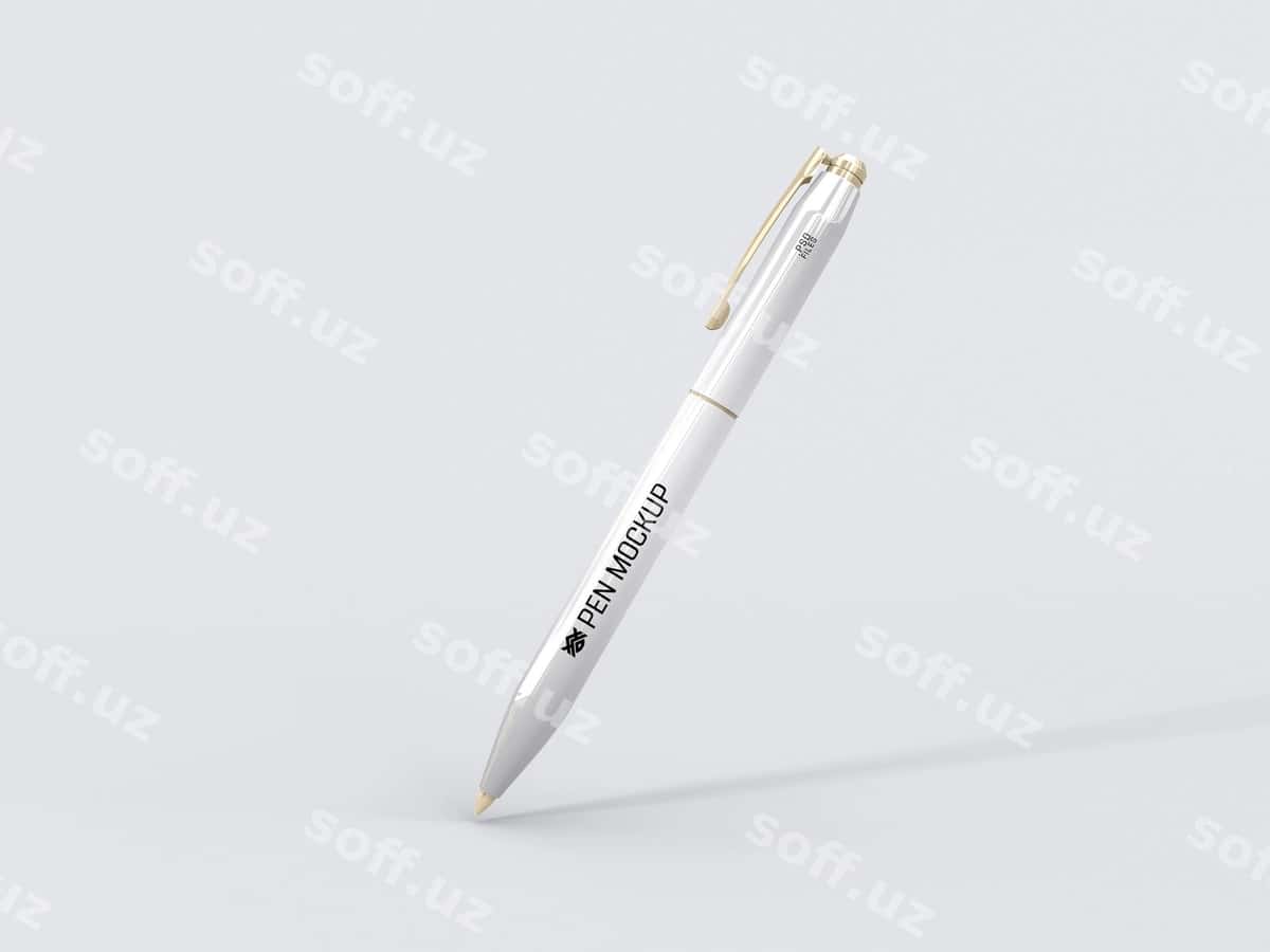 Metal yozuvchi qozon branding mockup | Metal writing pen branding mockup 1