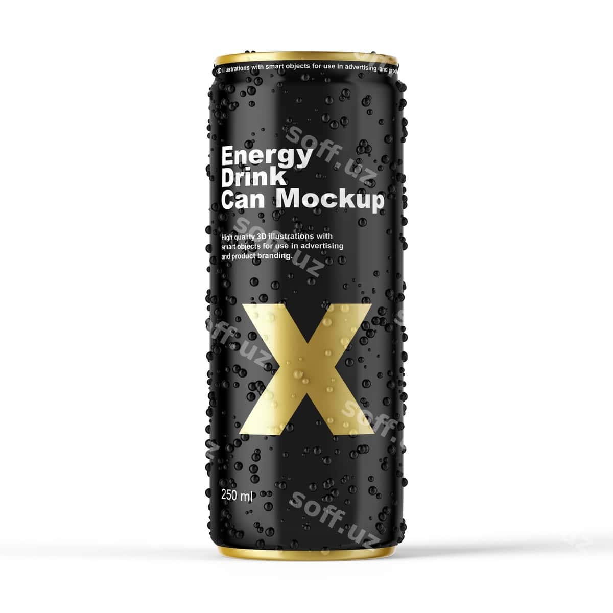 Metallik qut namunasi | Metallic can mockup 1