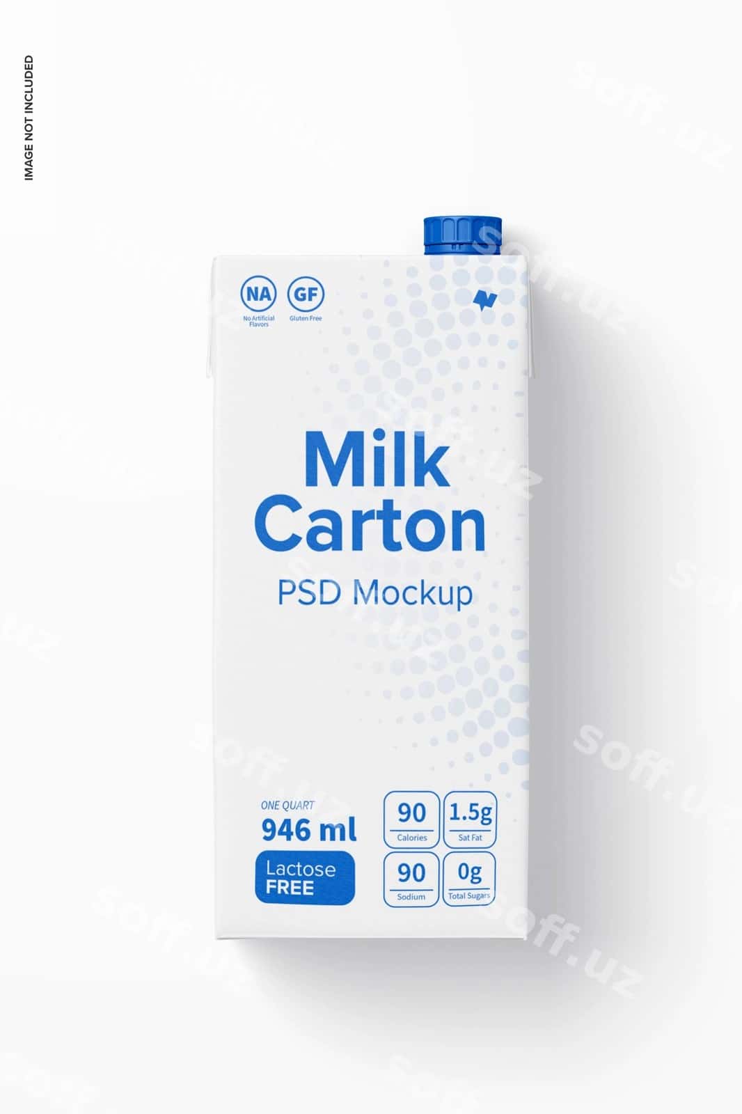 Sut karton mockup yuqori ko'rinish | Milk carton mockup top view 1