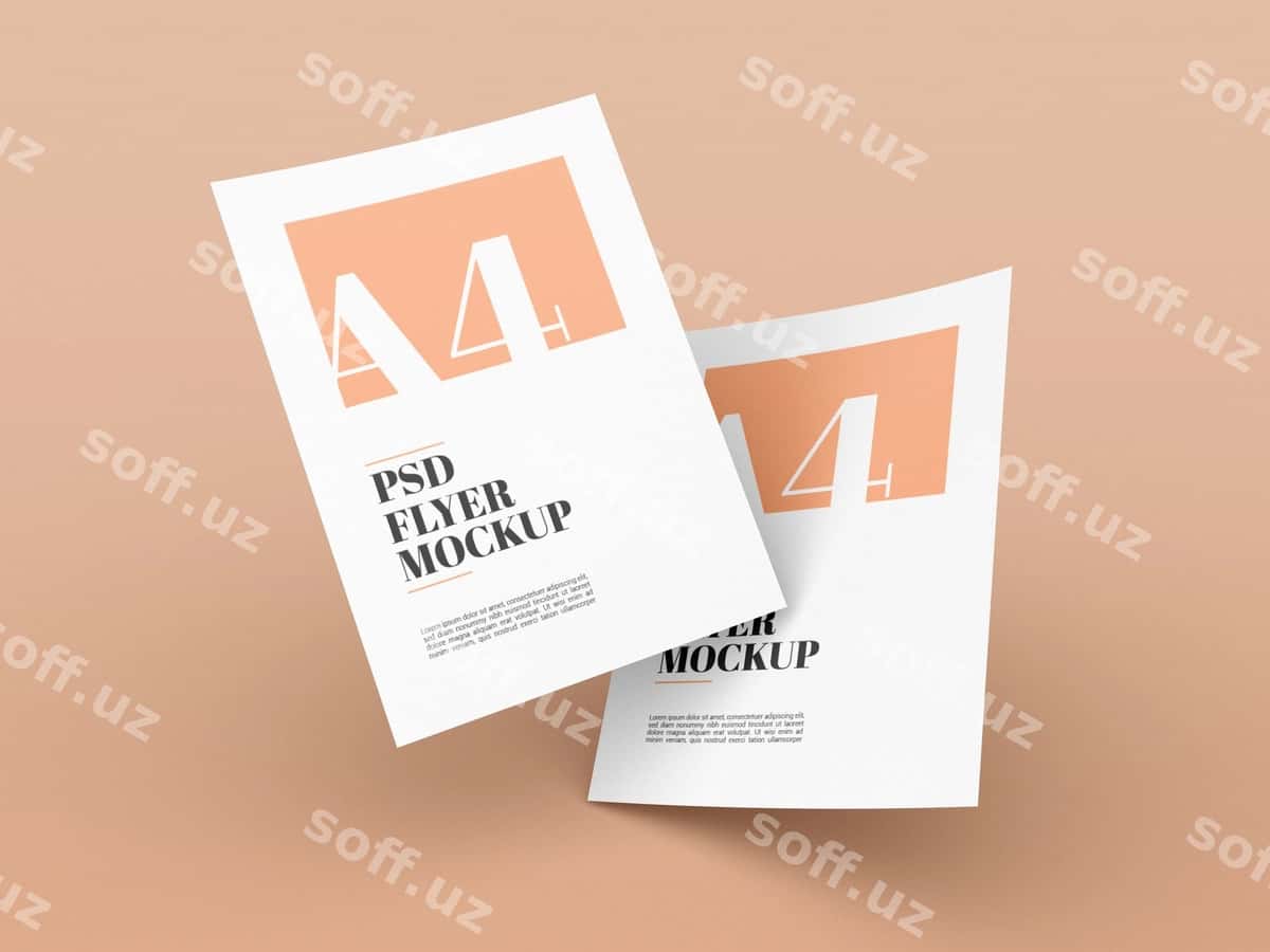 Minimal a4 flayer maketi | Minimal a4 flyer mockup 1