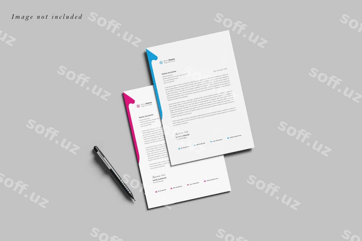 Minimalizmli maktub sarlavhasi modeli | Minimalist letterhead mockup 1