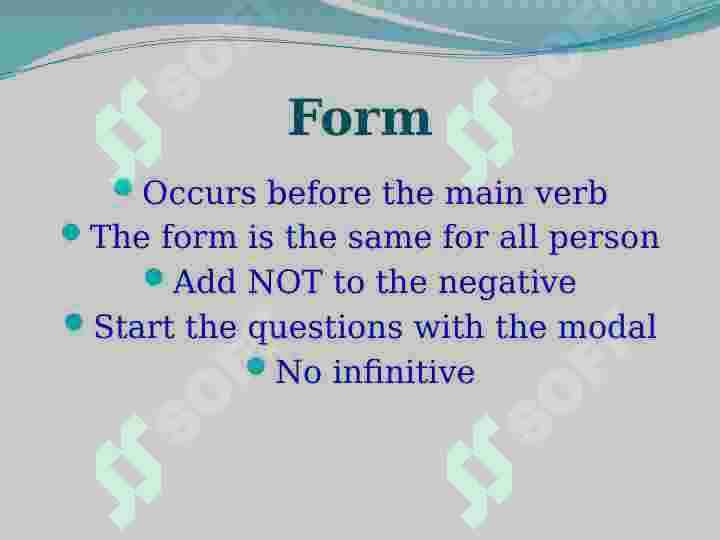 Modal verbs Modal fe'llar 5