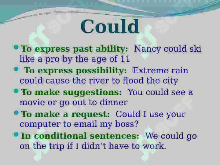 Modal verbs Modal fe'llar 7