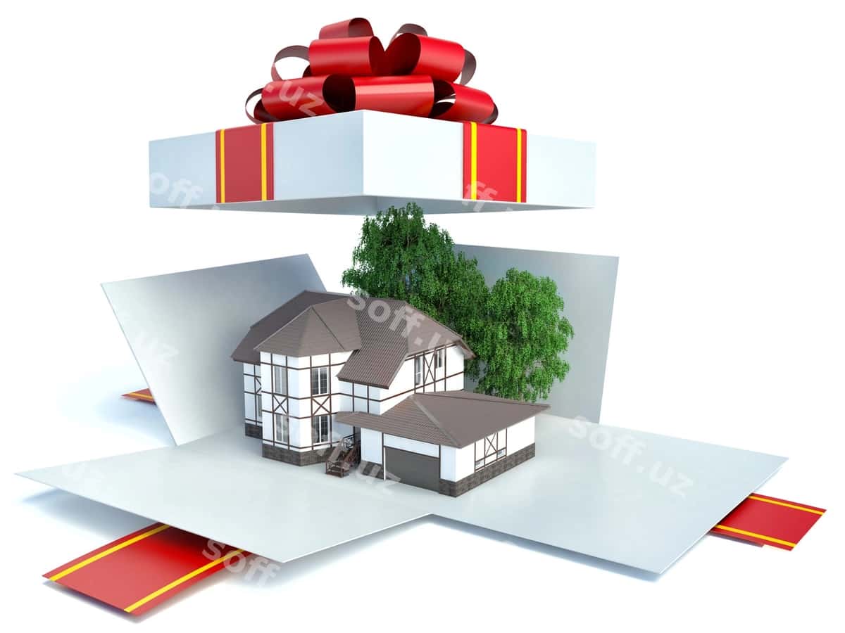 Model uy hadiy qutisi qizil ruchkali | Model house gift box with red ribbon 1