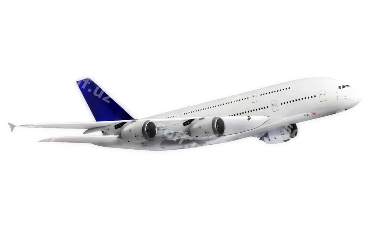 Zamonaviy samolyot ajraltirilgan oq fonda | Modern airplane isolated white background 1