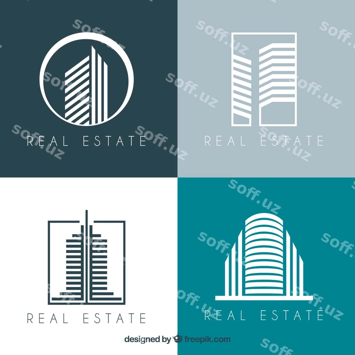 Zamonaviy to'plam binolar logotiplari | Modern collection real estate logotypes 1