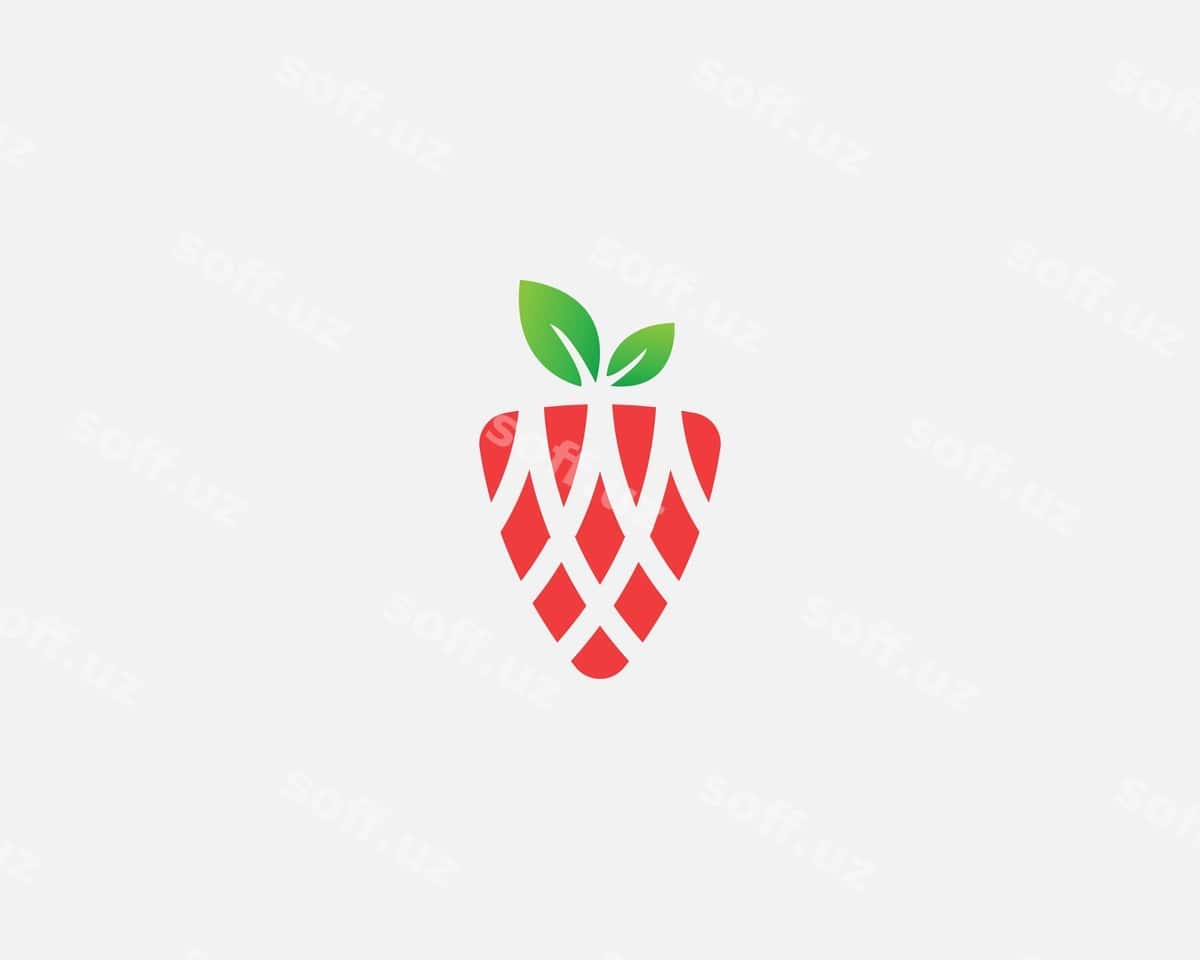 Zamonaviy bodom logotip ramz dizayni | Modern strawberry logo symbol design 1