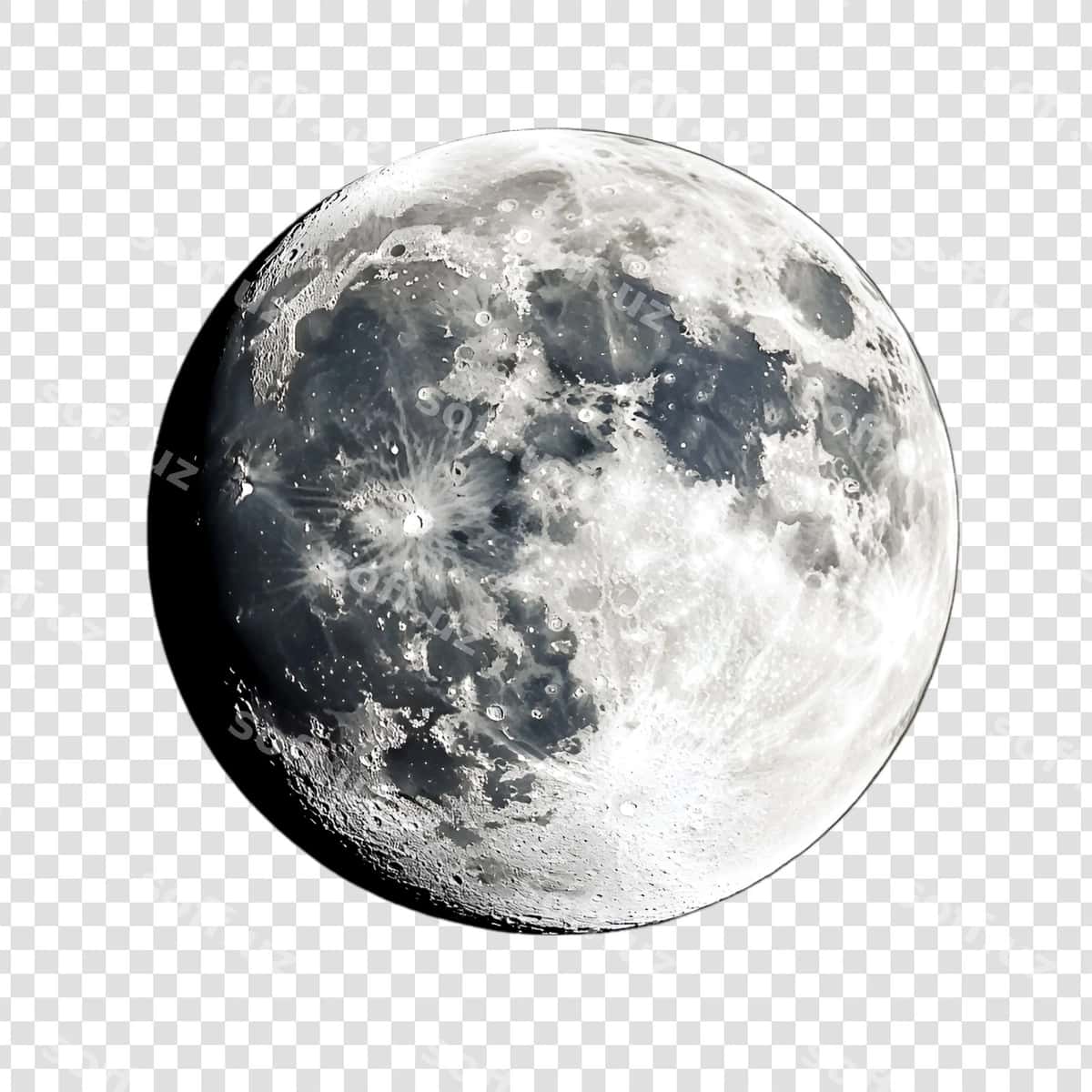 Oy shaffof ajraltirilgan fon | Moon isolated transparent background 1