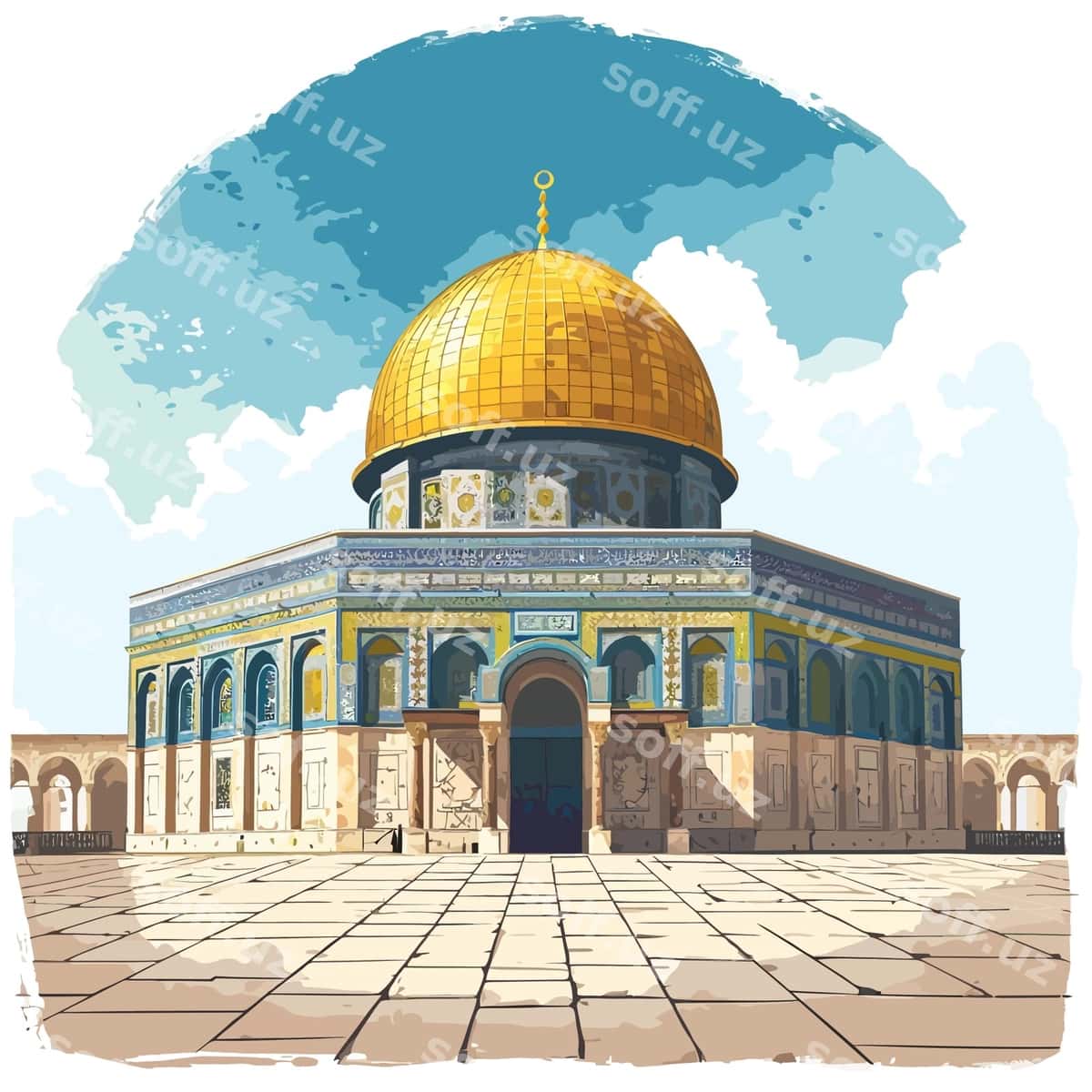 Masjid vektor grafik | Mosque vector graphic 1
