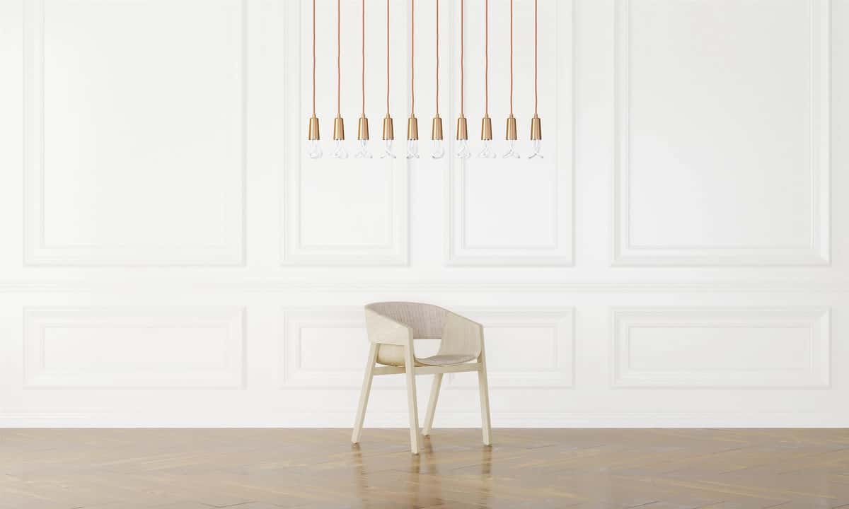 Kresloli zamonaviy interyerli ko'p lampochkali chiroq | Multi bulb lamp with chair modern interior 1