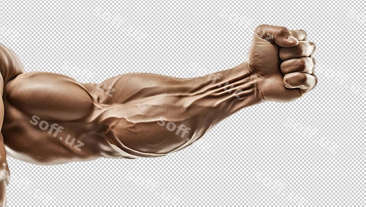 Kuchli boshqqa chalg'langan | Muscular arm flexed 1