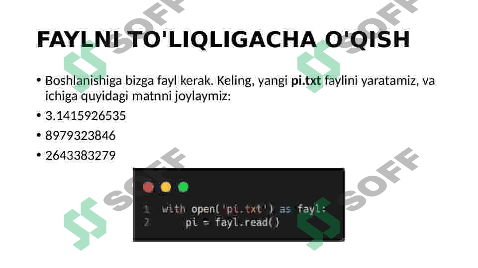 Pythonda fayllar bilan ishlash 2