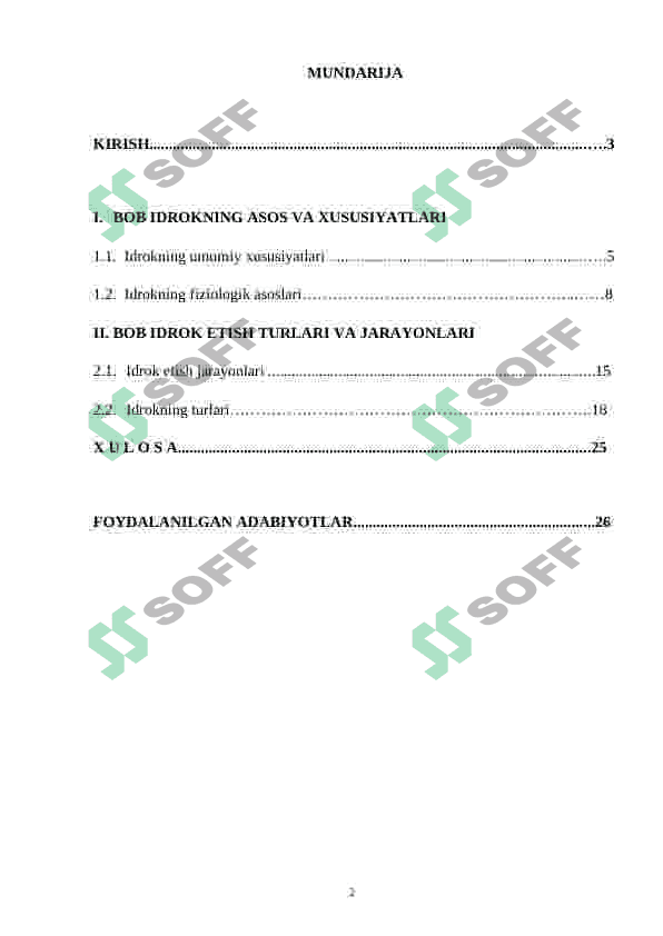 Idrokning individual xususiyatlari. 2