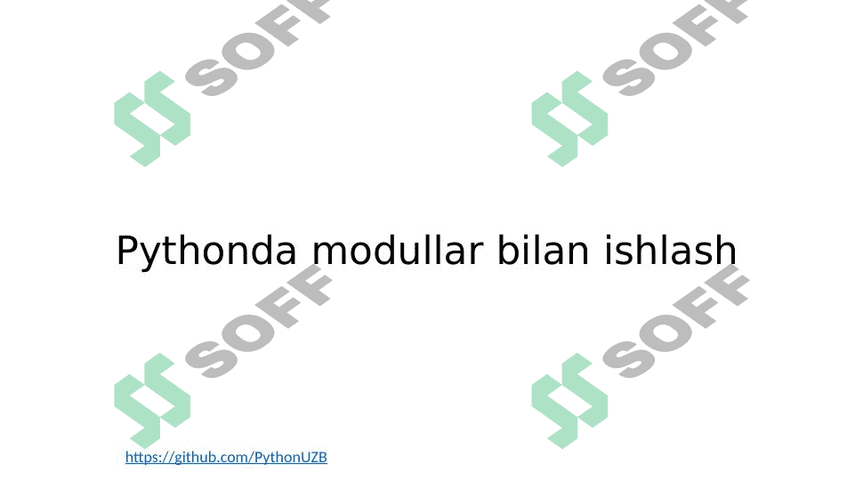 Pythonda modullar(package) bilan ishlash 1