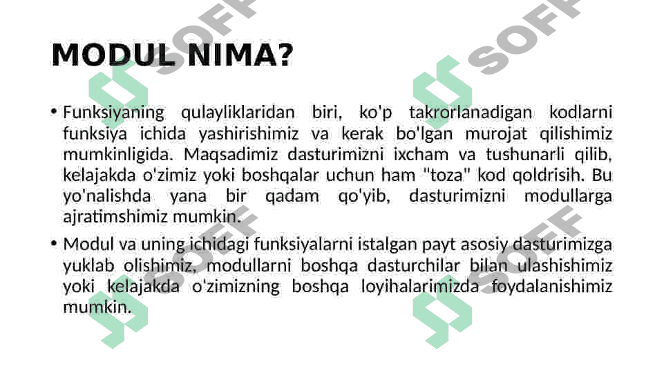 Pythonda modullar(package) bilan ishlash 2