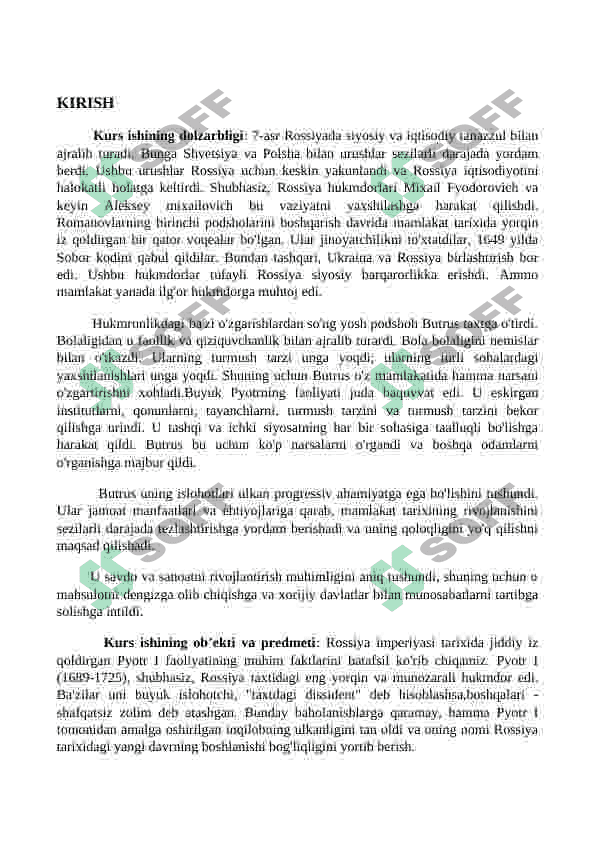 Rossiya PYOTR I xukumronligi davrida 3