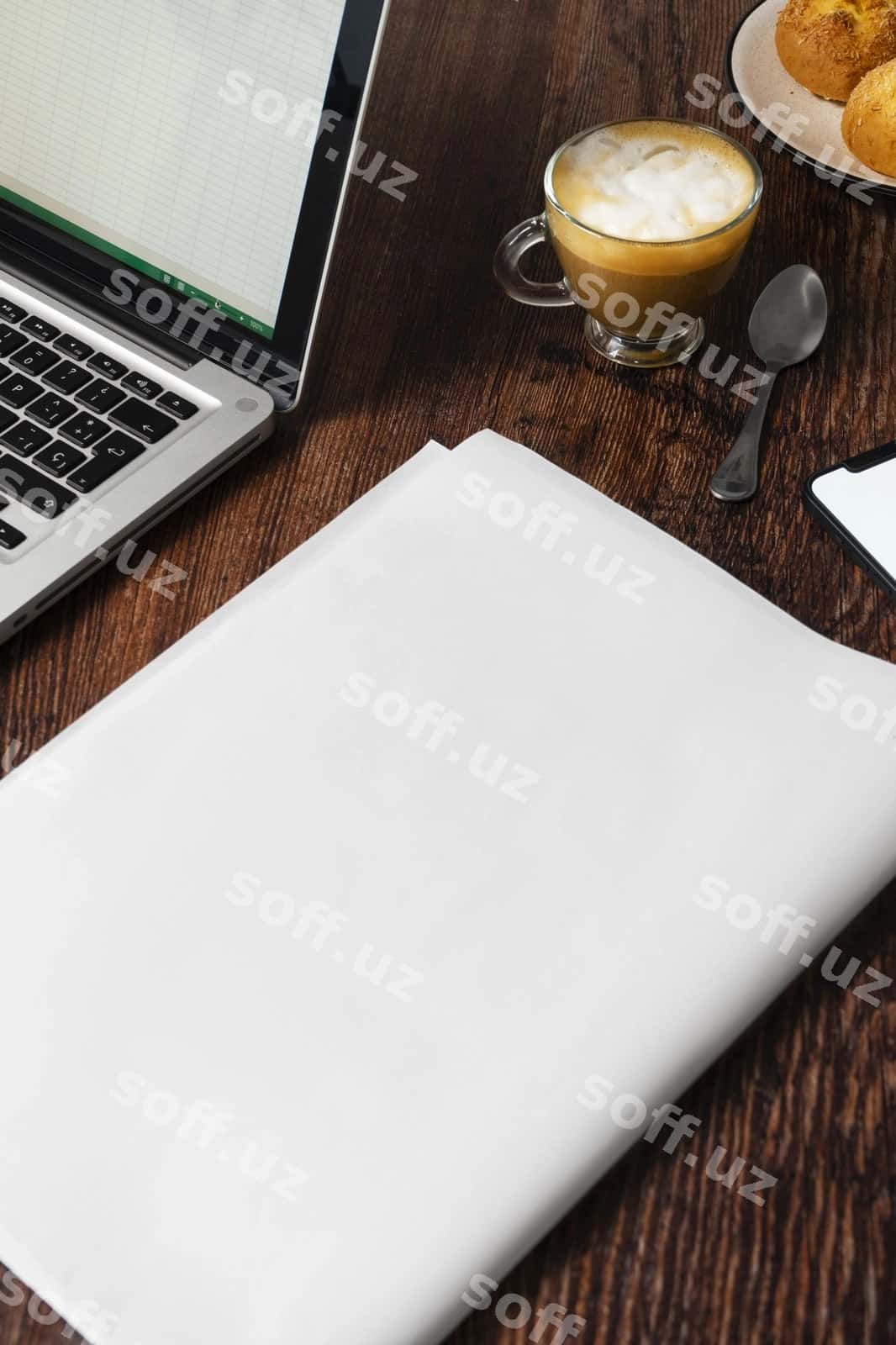 Gazeta maket xonasi poli | Newspaper mockup room floor 1