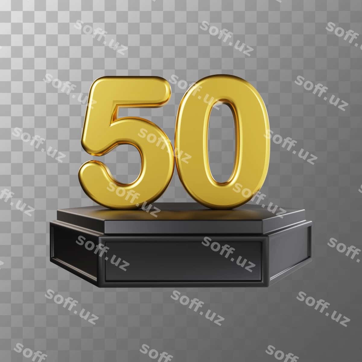 Raqam 50 oltin hasharotli uch oʻlchovli illustratsiyasi | Number 50 golden luxury 3d illustration 1
