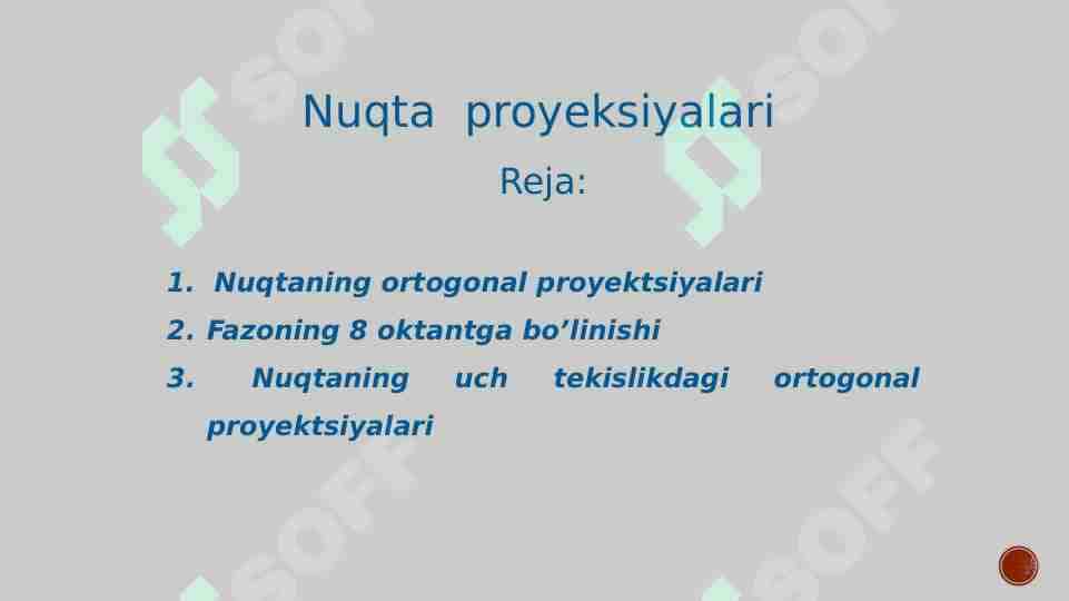 Nuqta proyeksiyalari