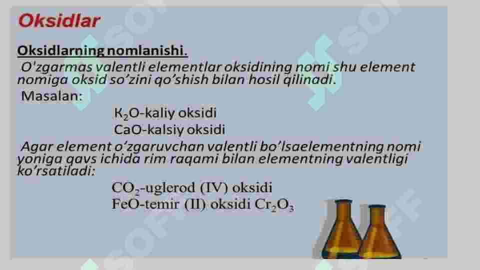 Oksidlar.Oksidlarning nomlanishi. 3