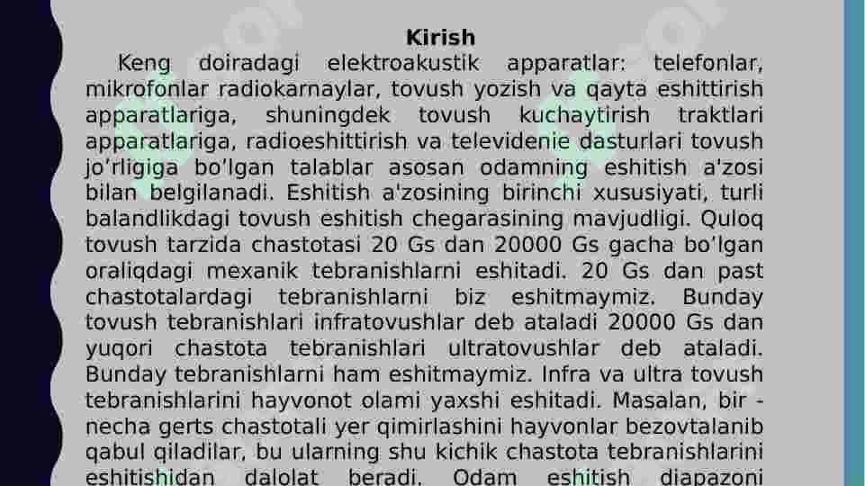 Ovoz kuchaytirgichlar 3
