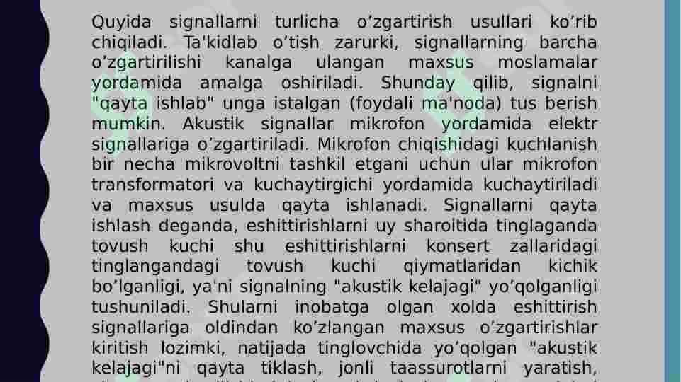 Ovoz kuchaytirgichlar 5