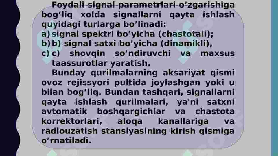 Ovoz kuchaytirgichlar 6
