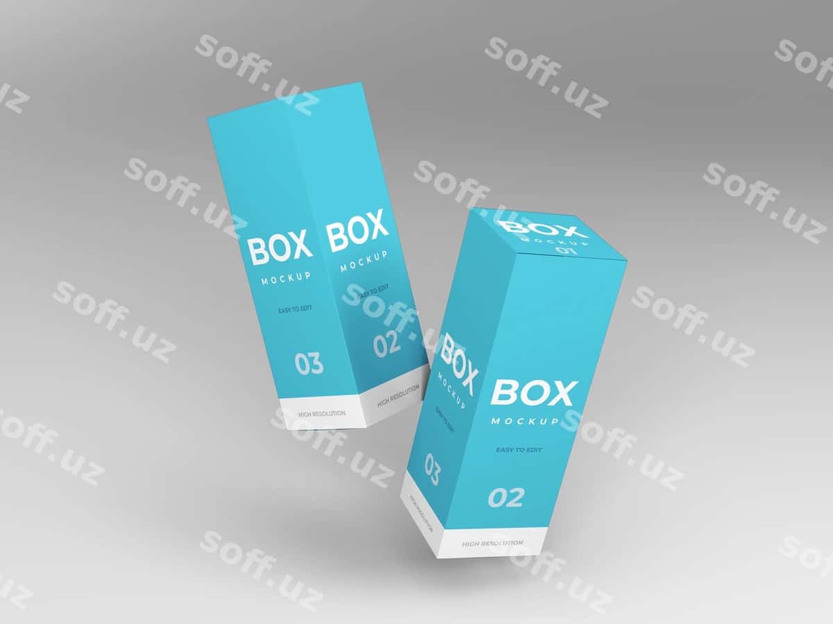 Qadoqlash qutisi namunasi | Packaging box mockup 1