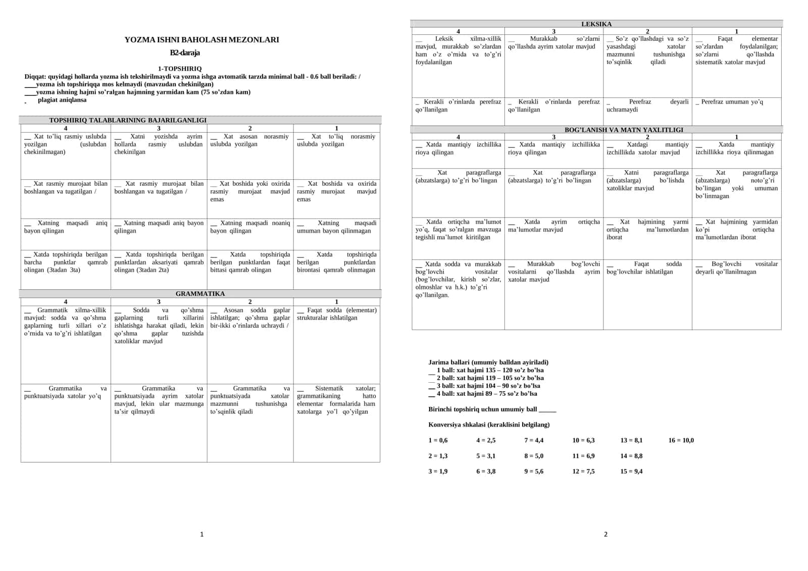 cefr Writing 1
