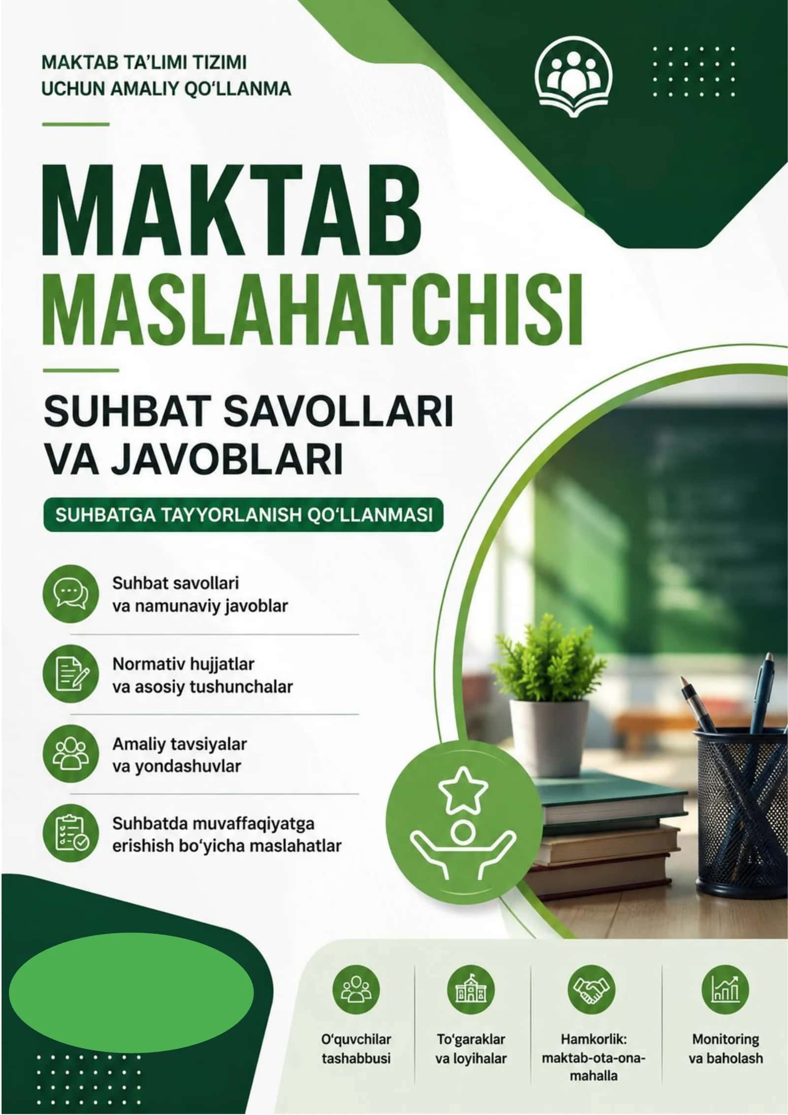 Maktab maslahatchisi Suhbat savollari va javoblari 1