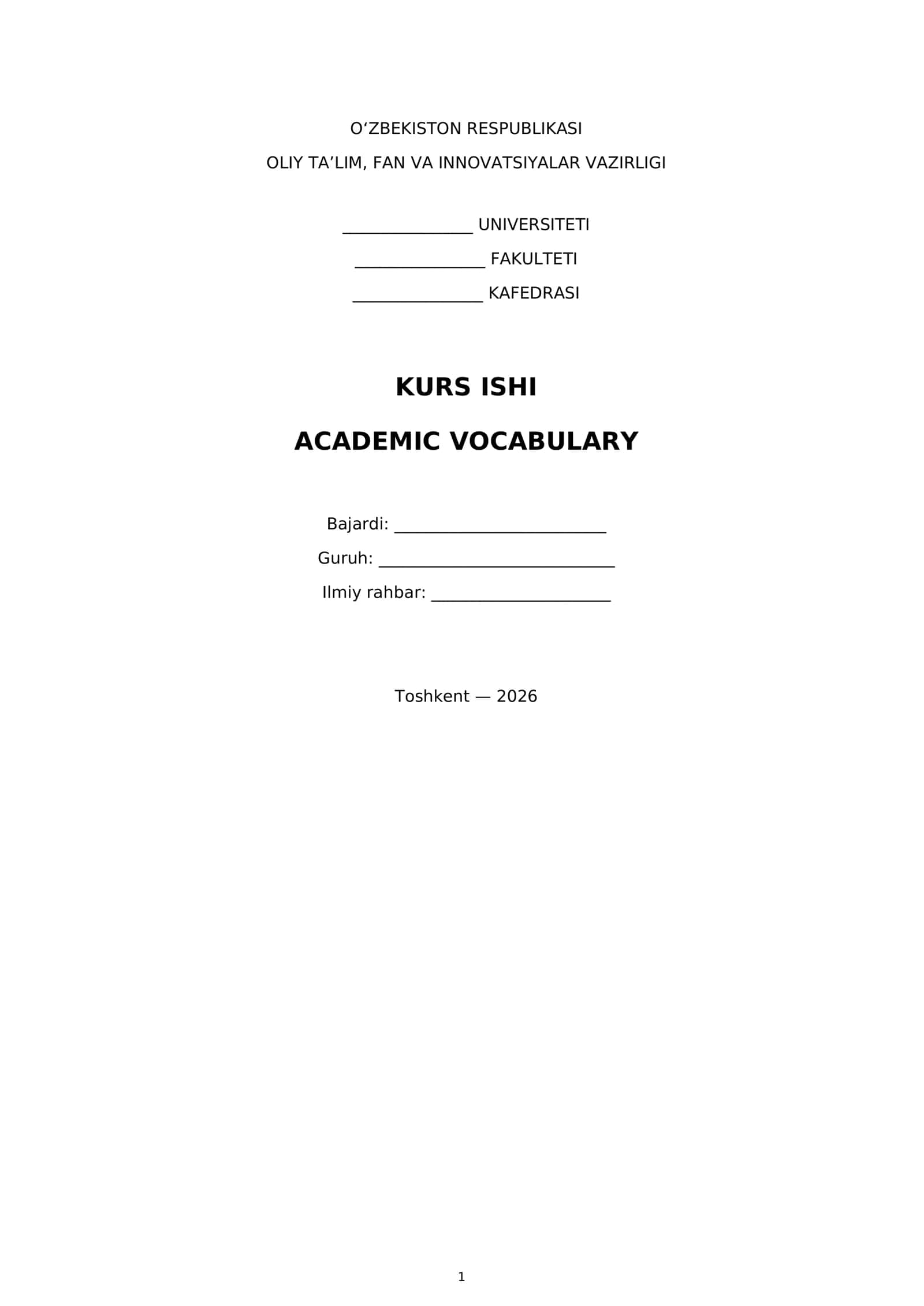 Academic Vocabulary 1