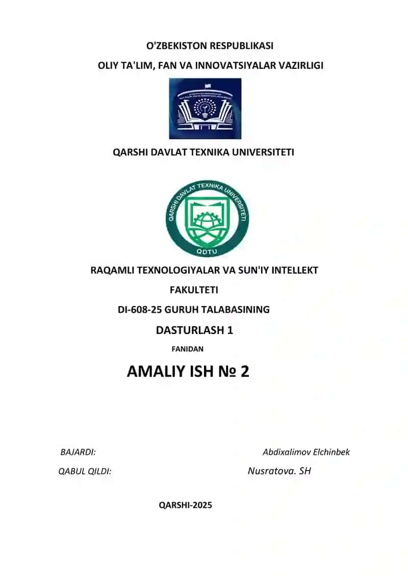 Tarmoqlanuvchi tuzilmali algoritmlarni tavsiflash, C++ tilida dasturlashtirish va kompyuterda hisoblashlar o‘tkazish