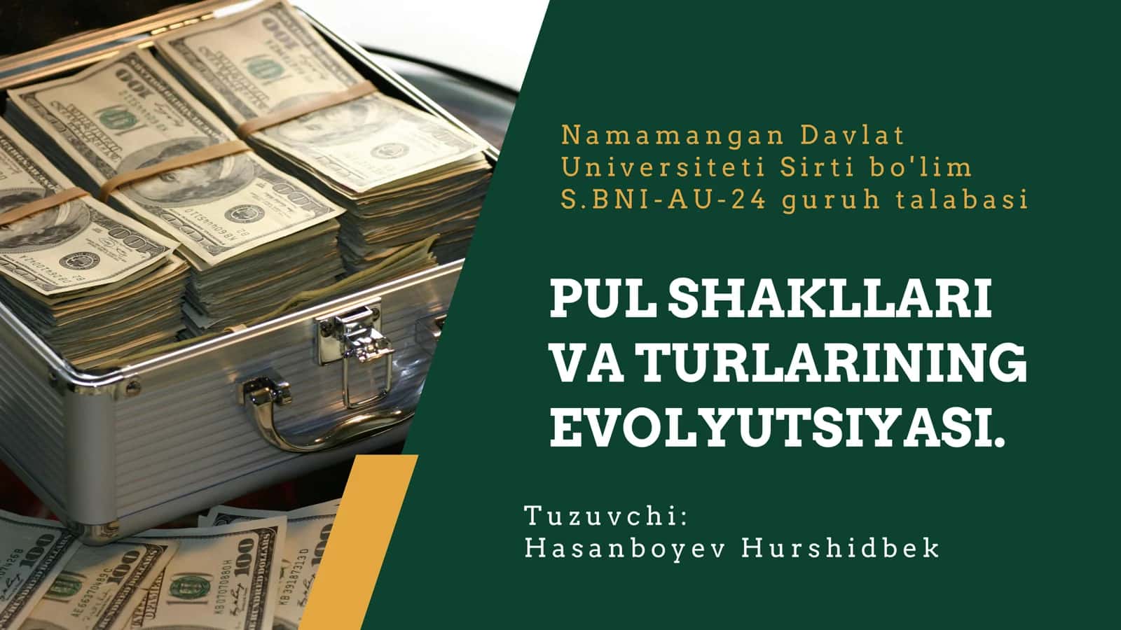 PUL SHAKLLARI VA TURLARINING EVOLYUTSIYASI 1