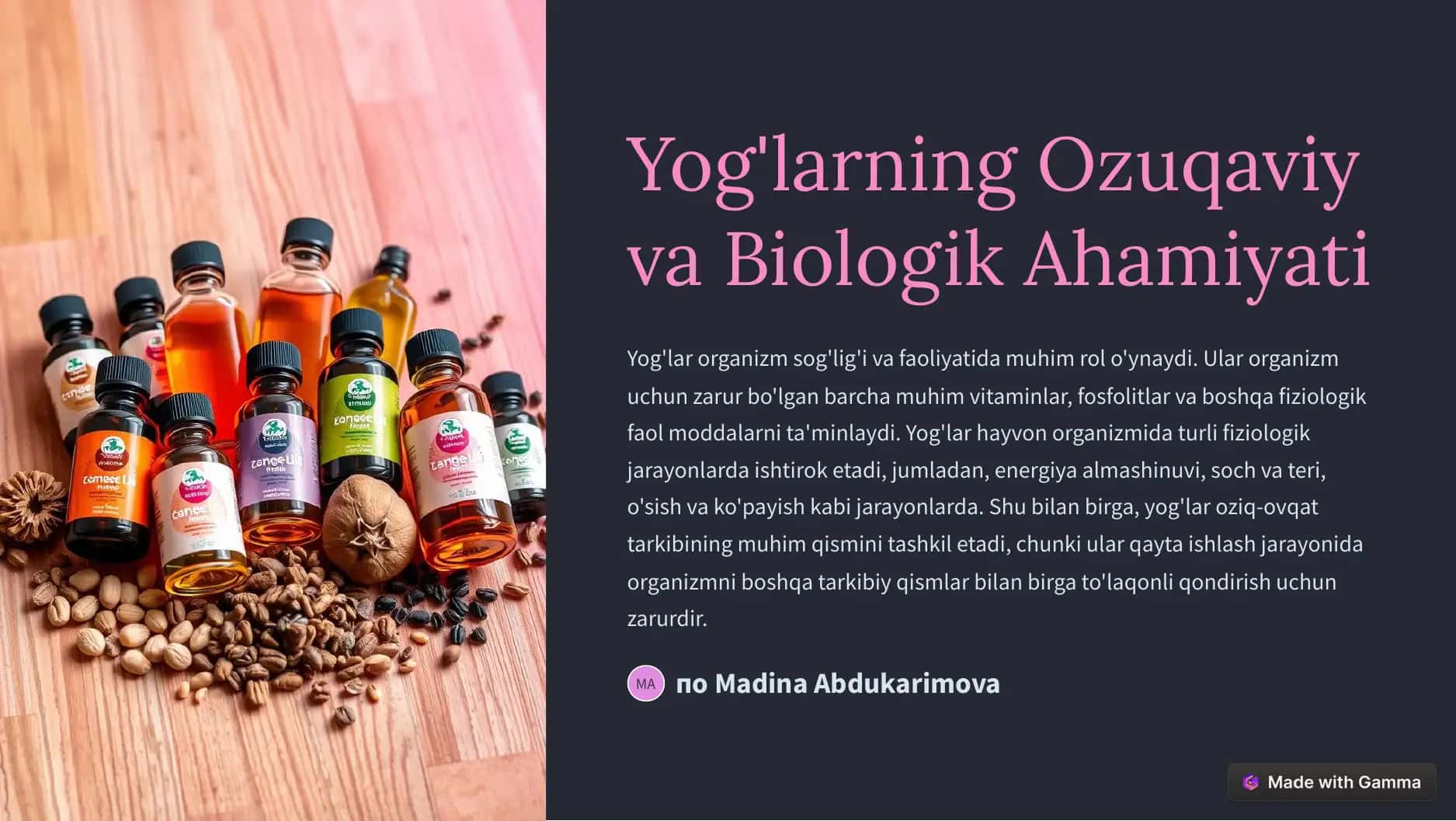 Yog'lar haqida ma'lumot 1