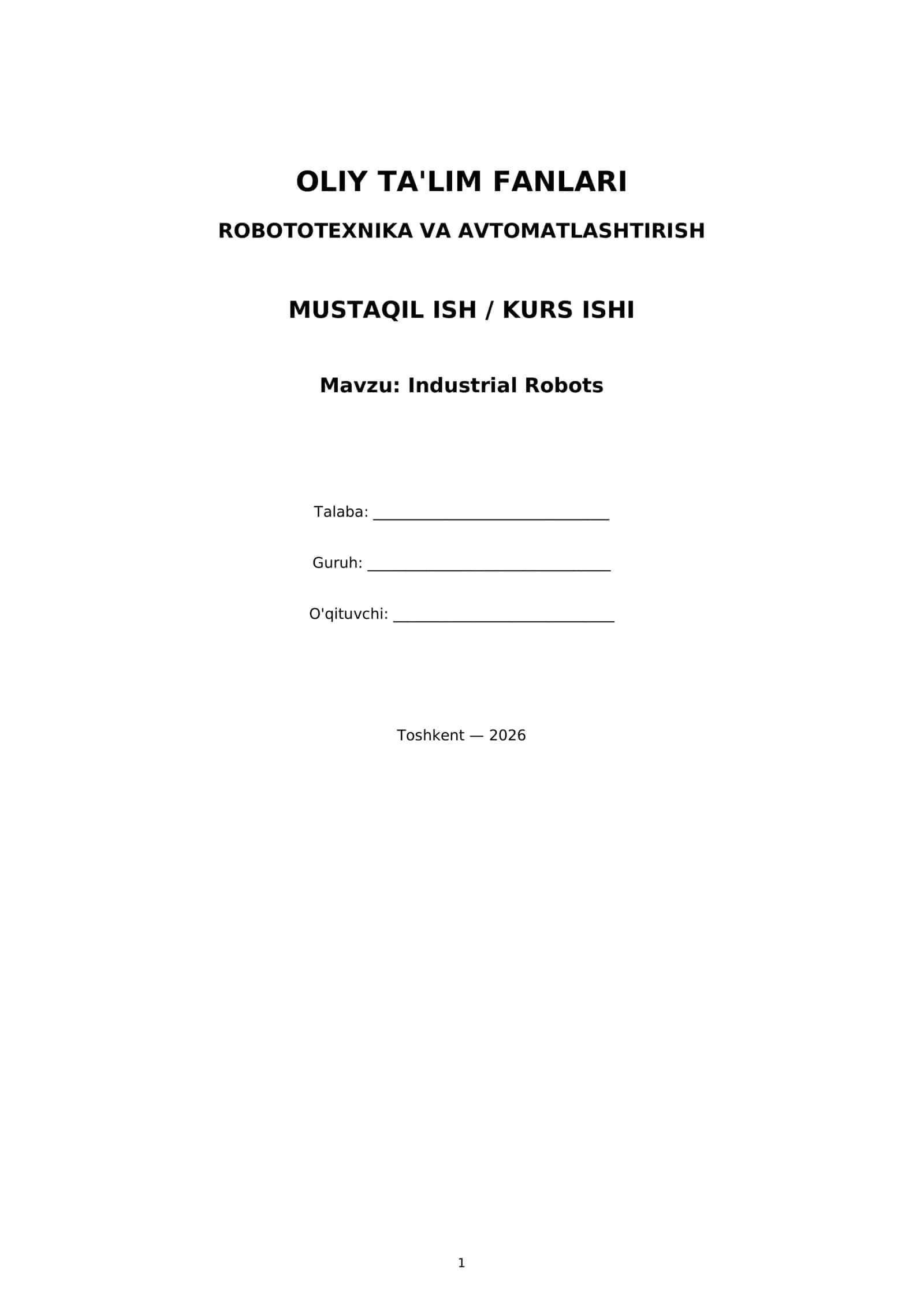 Industrial Robots 1
