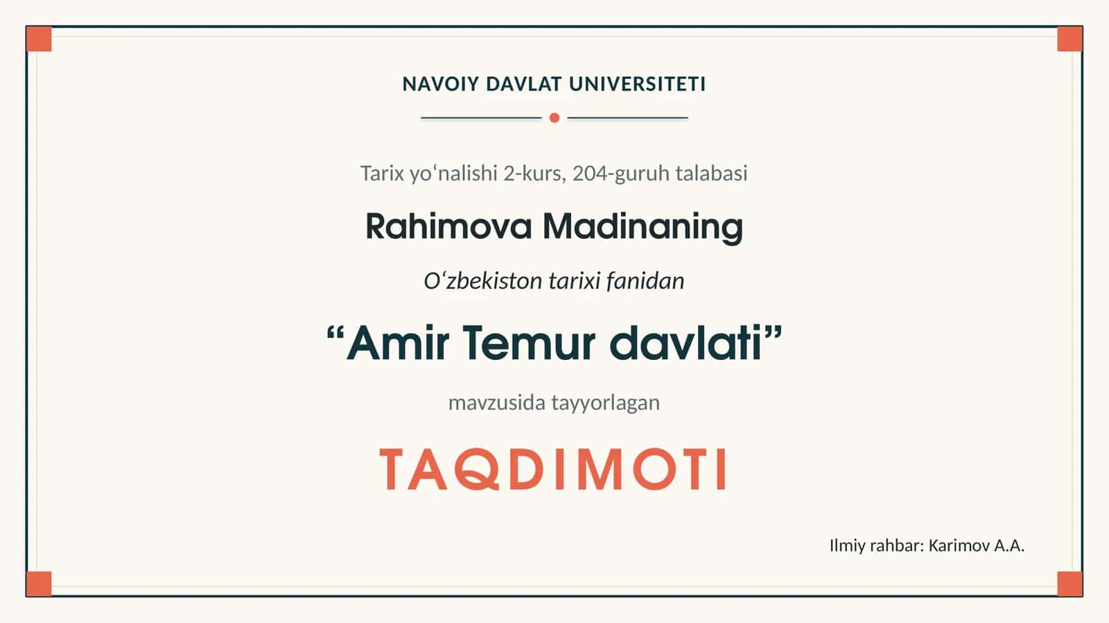 “Amir Temur davlati” 1