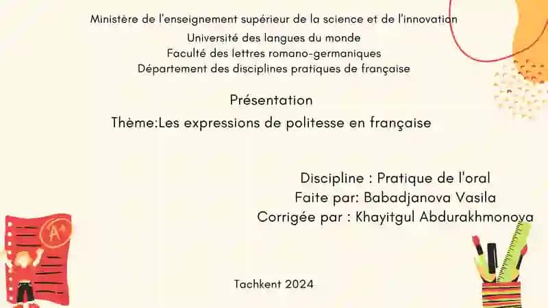 Les expressions de politesse en française